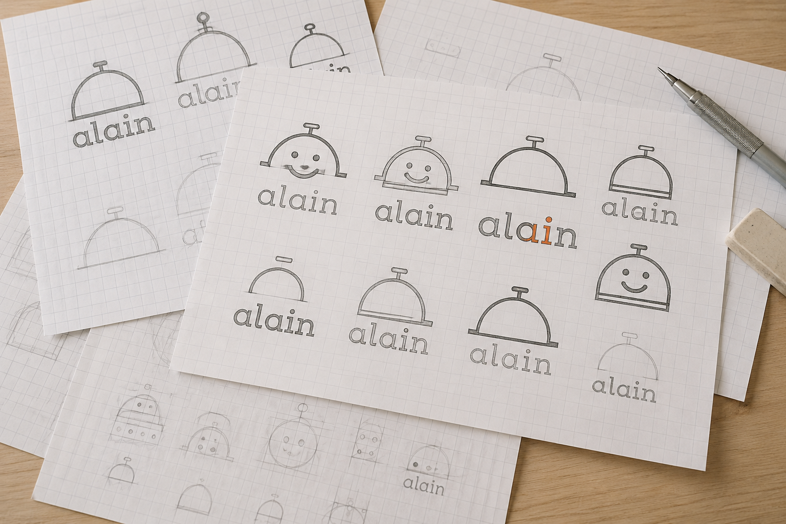 Alain logo sketch